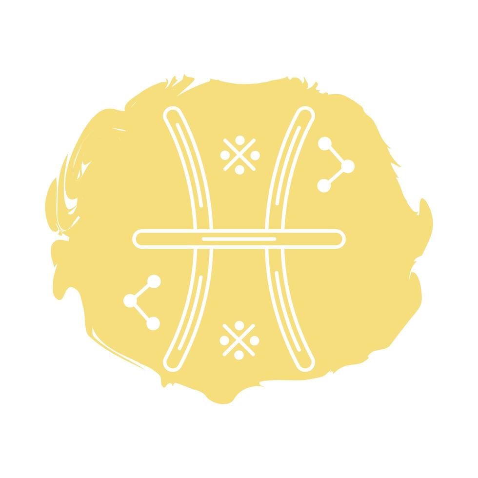 icona di stile del blocco simbolo del segno zodiacale dei pesci vettore