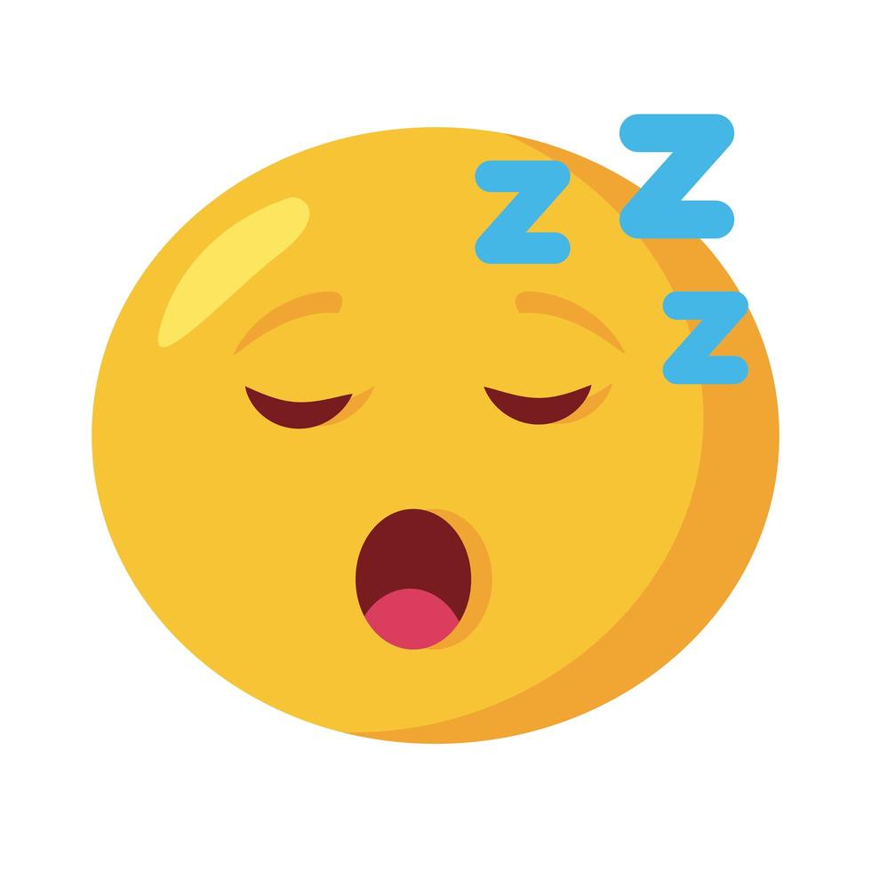 addormentato emoji faccia classica icona di stile piatto vettore