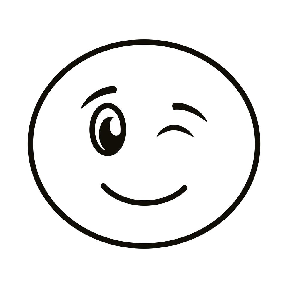 icona di stile linea classica faccia felice emoji vettore