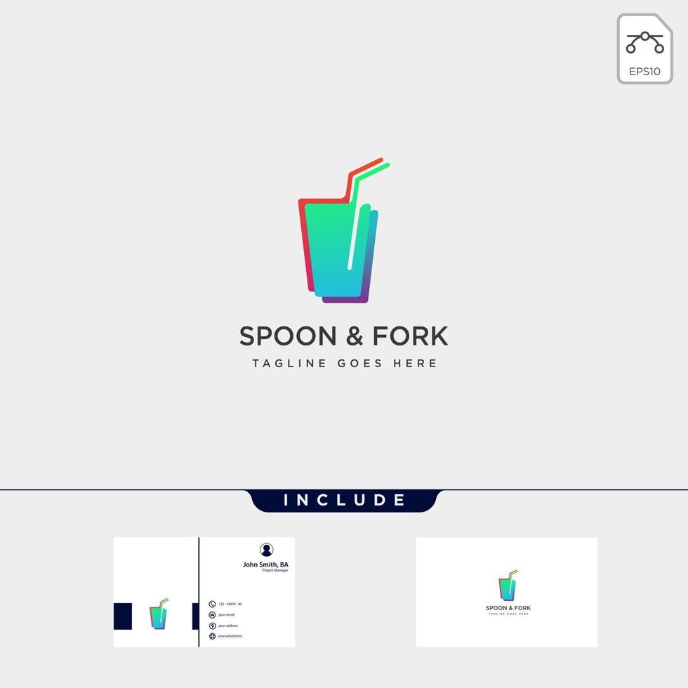 cibo attrezzature cucchiaio forchetta logo modello illustrazione vettoriale icona elemento file vettoriale