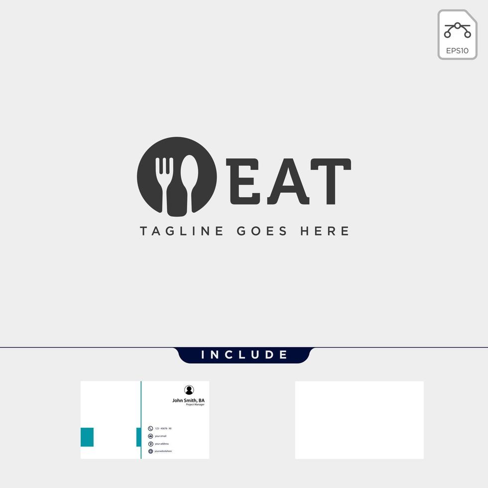 cibo attrezzature cucchiaio forchetta logo modello illustrazione vettoriale icona elemento file vettoriale