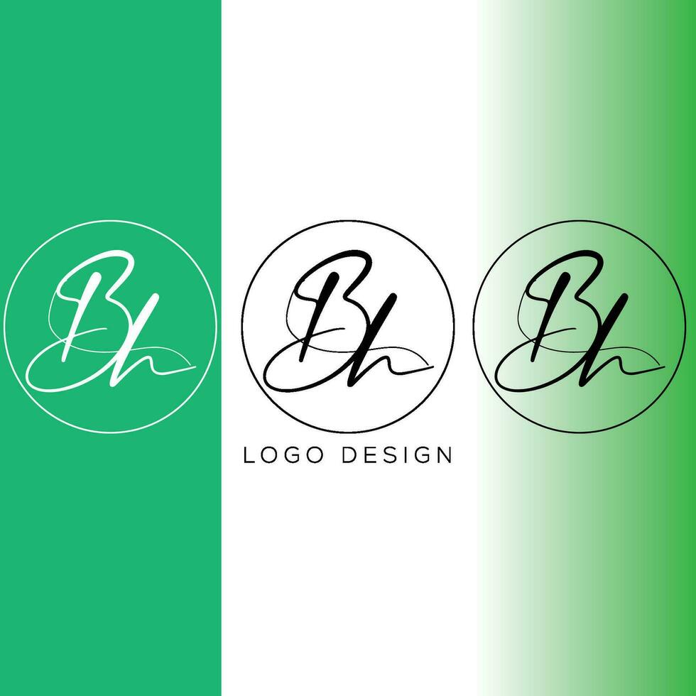 bh iniziale lettera logo design vettore