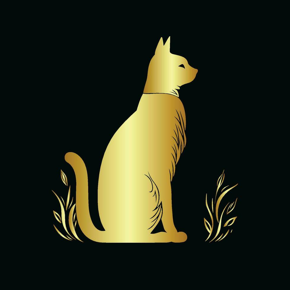 oro vettore illustrazione di un' gatto seduta