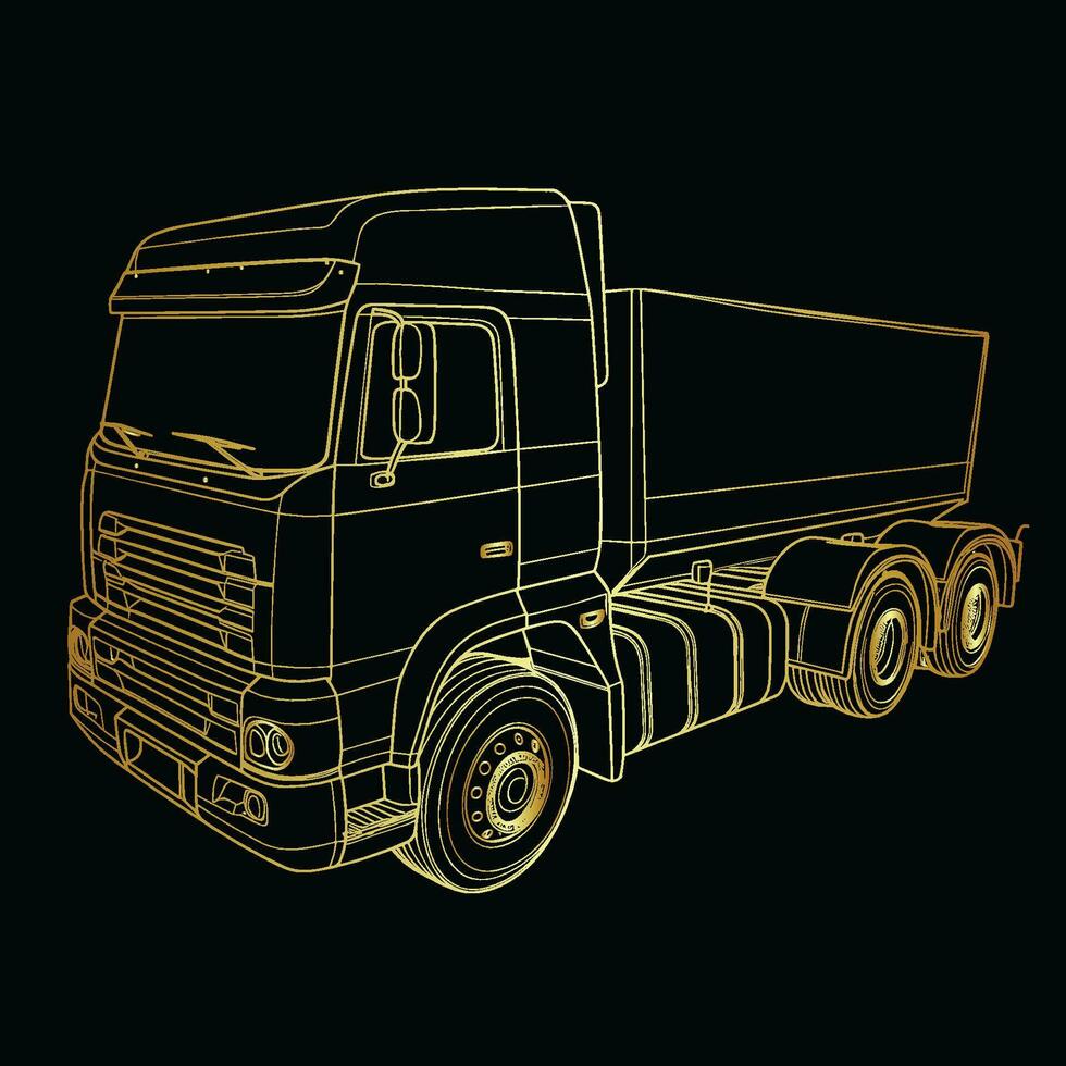 oro vettore illustrazione di un' camion linea