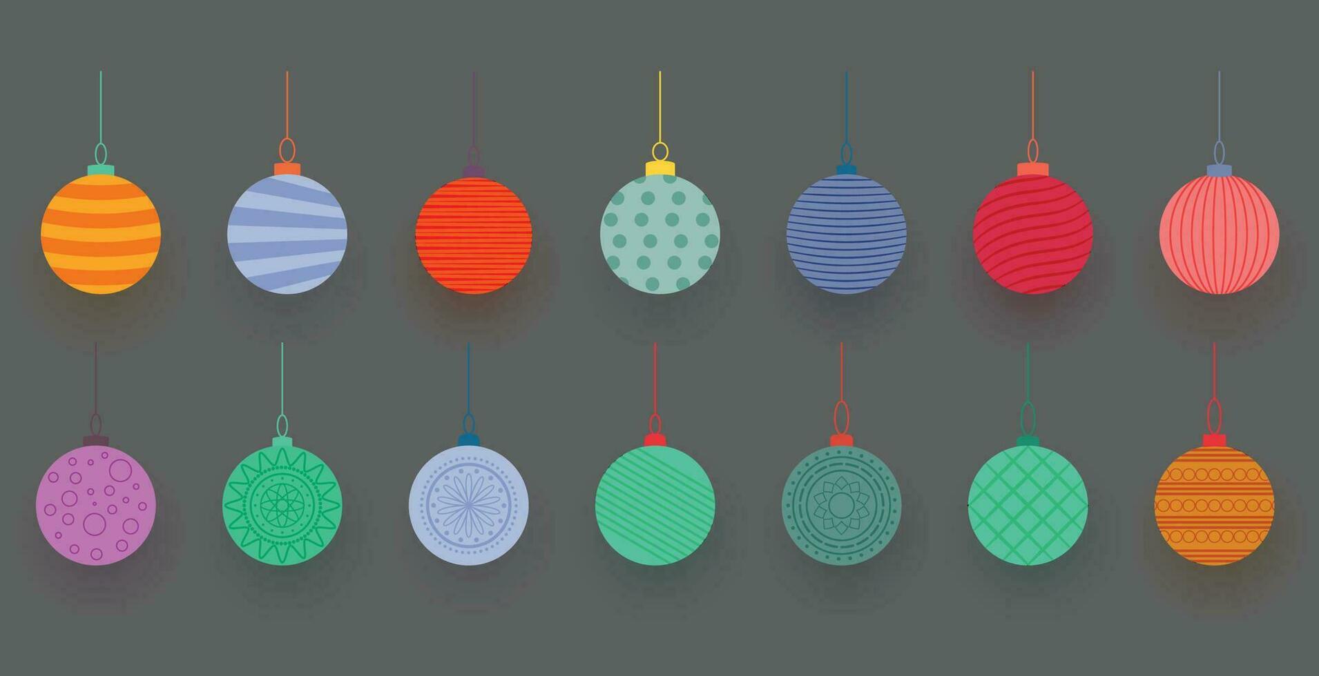 colorato brillante raggiante Natale palle. natale bicchiere sfera. vacanza decorazione modello. vettore illustrazione.