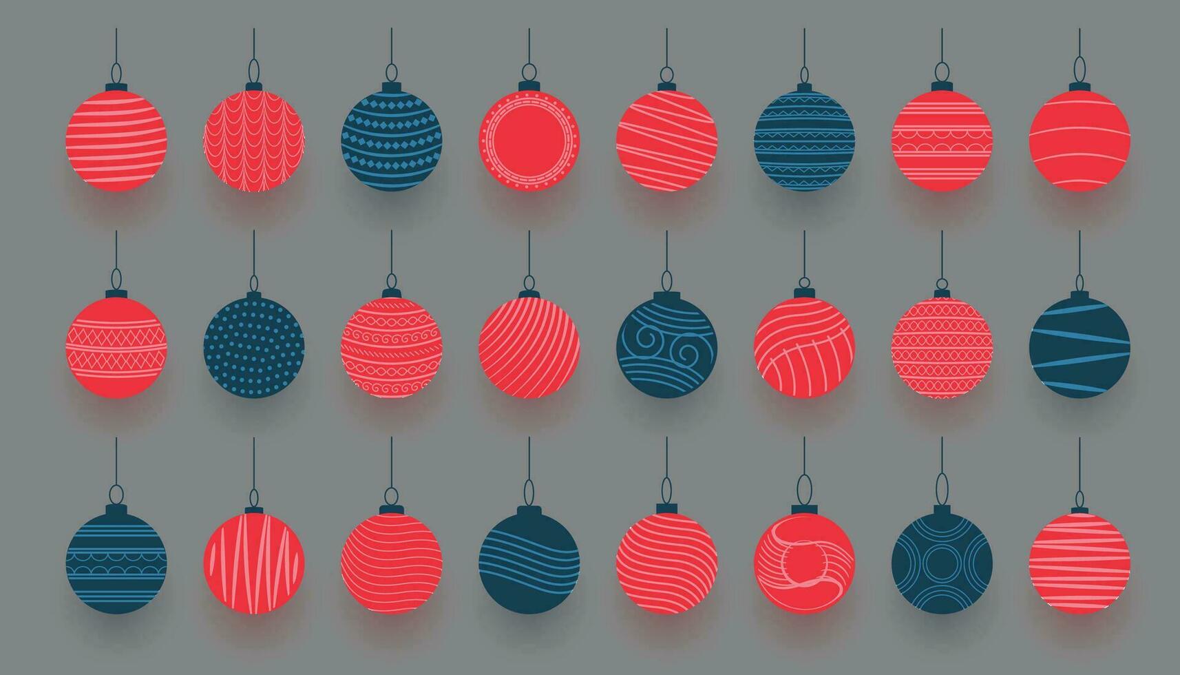 colorato brillante raggiante Natale palle. natale bicchiere sfera. vacanza decorazione modello. vettore illustrazione.