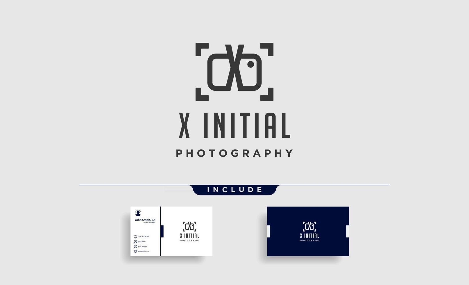 x fotografia iniziale logo modello icona disegno vettoriale elemento