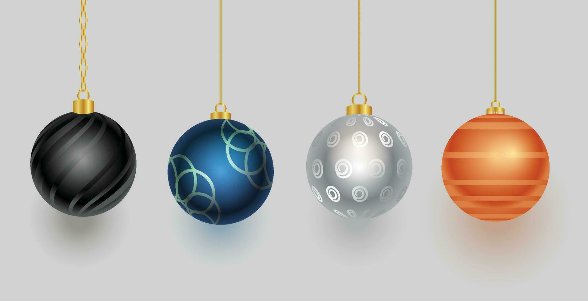 colorato brillante raggiante Natale palle. natale bicchiere sfera. vacanza decorazione modello. vettore illustrazione.