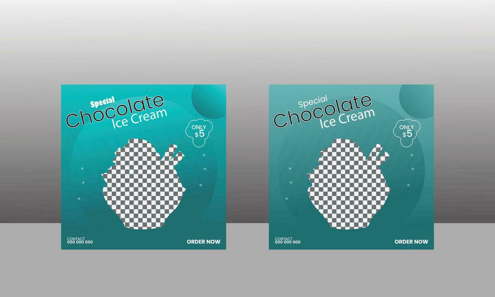 speciale cioccolato ghiaccio crema design sociale media modello vettore