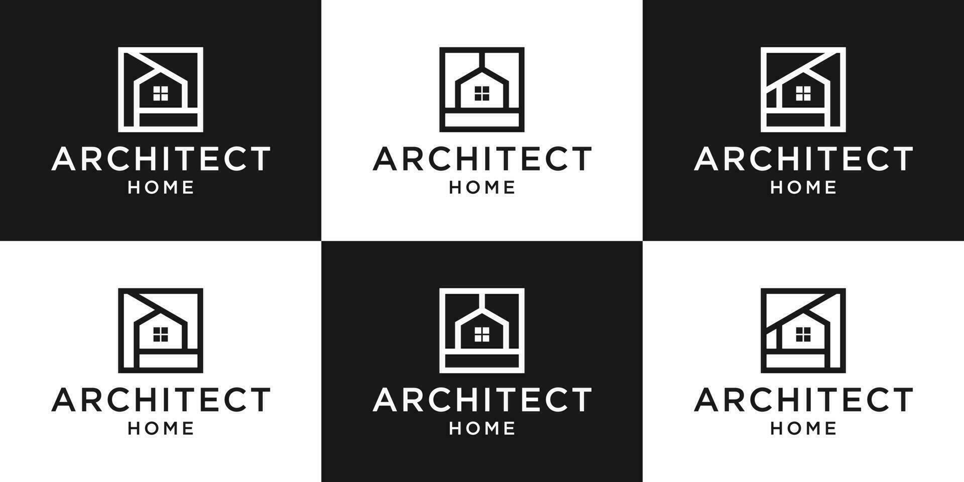 logo design architetto casa interno lin icona vettore illustrazione