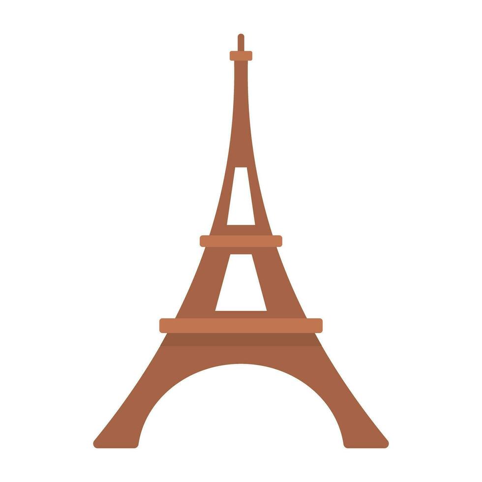 un' pittorico rappresentazione di famoso eiffel Torre di Parigi nel un icona vettore