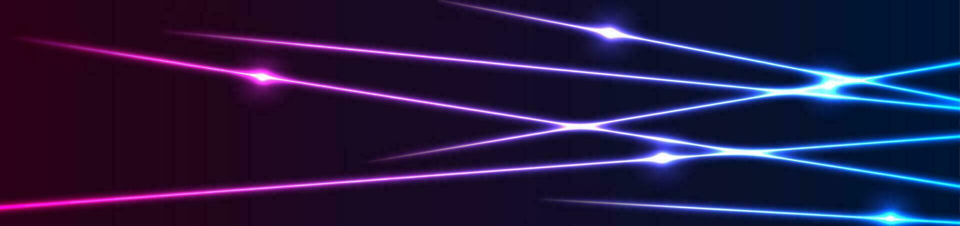 blu viola neon laser Linee tecnologia moderno bandiera design vettore