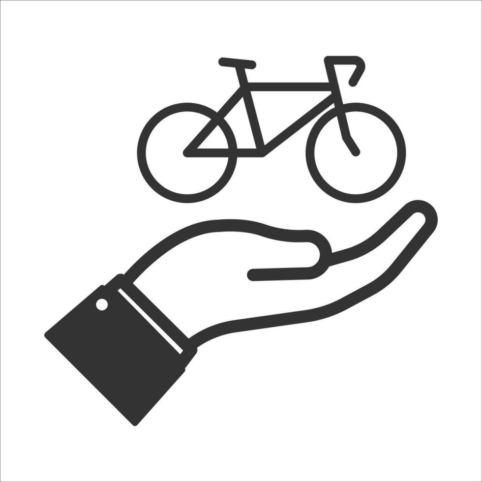 vettore illustrazione di bicicletta icona nel buio colore e bianca sfondo