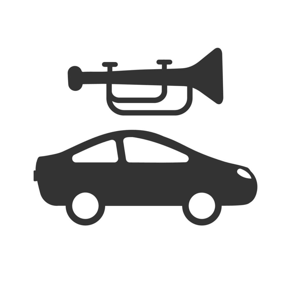 vettore illustrazione di auto campana icona nel buio colore e bianca sfondo