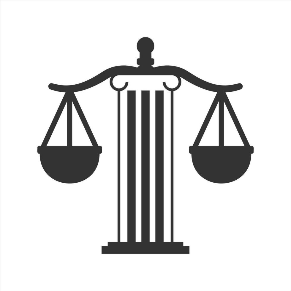 vettore illustrazione di legge pilastro icona nel buio colore e bianca sfondo