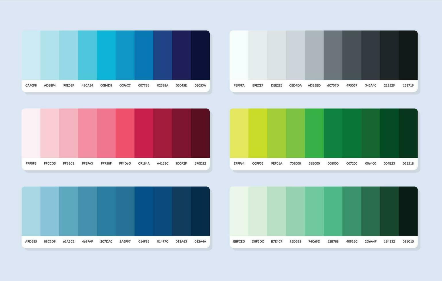 pantone colore tavolozza Catalogare campioni nel rgb esadecimale vettore