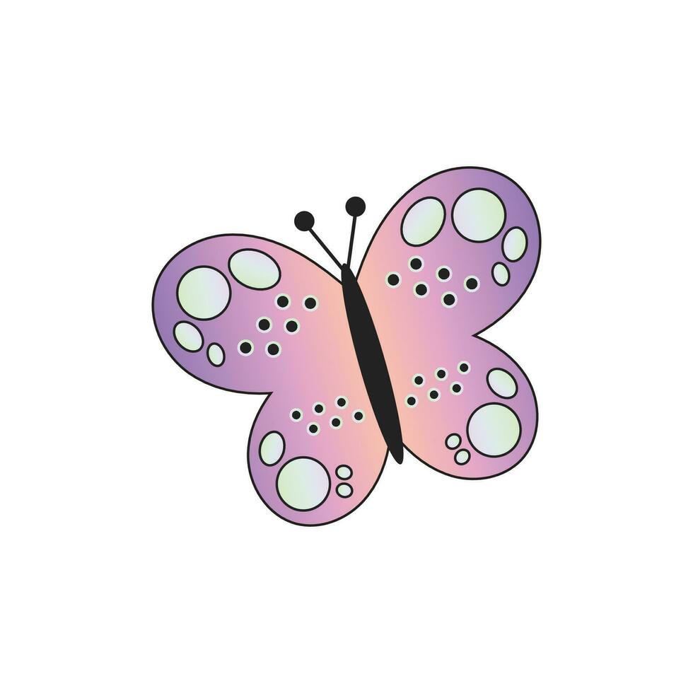 vettore bellissimo farfalla nel cartone animato personaggio disegno isolato su bianca sfondo