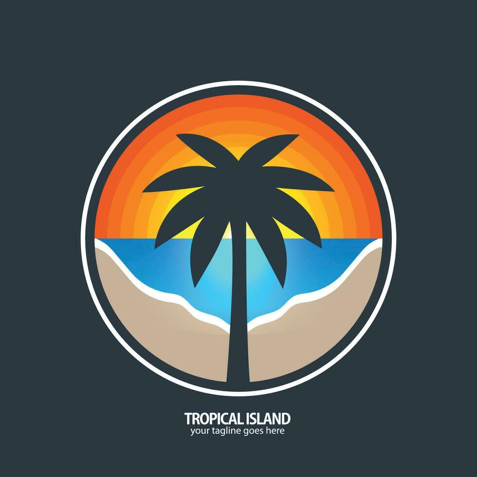 tropicale isola logo vettore