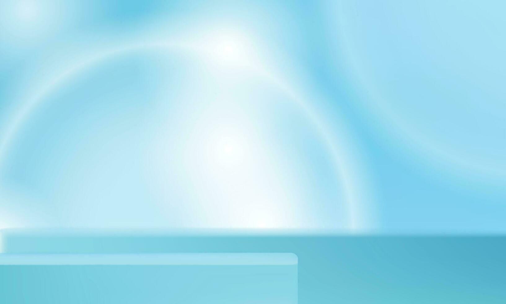 vettore vuoto moderno blu colore tavolo per piedistallo Prodotto Schermo, estate naturale con blu cielo