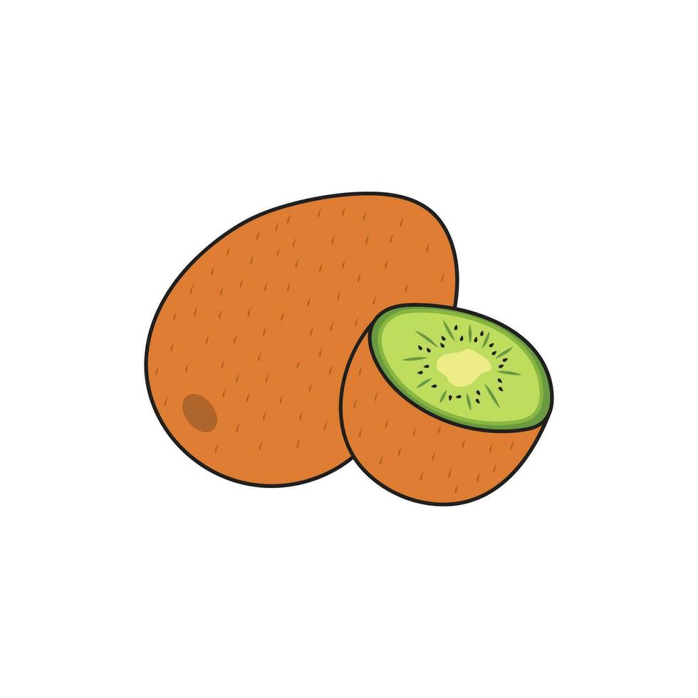 bambini disegno cartone animato vettore illustrazione Kiwi frutta icona isolato su bianca sfondo