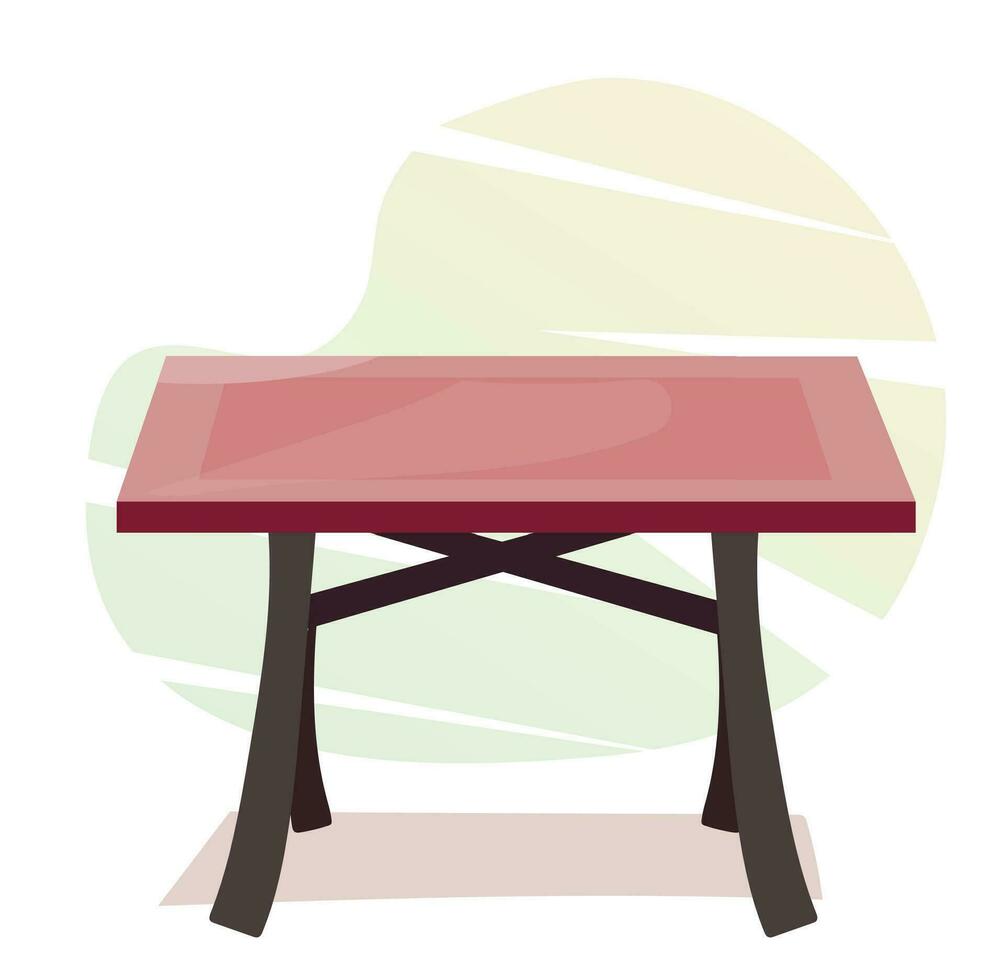 di legno tavoli per casa nel piatto e cartone animato stile. vettore