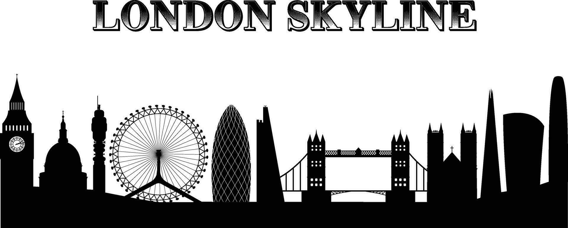 Londra città orizzonte silhouette vettore