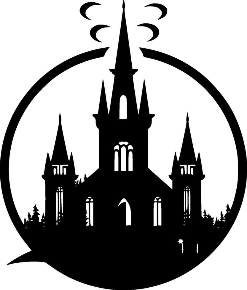 Gotico - nero e bianca isolato icona - vettore illustrazione