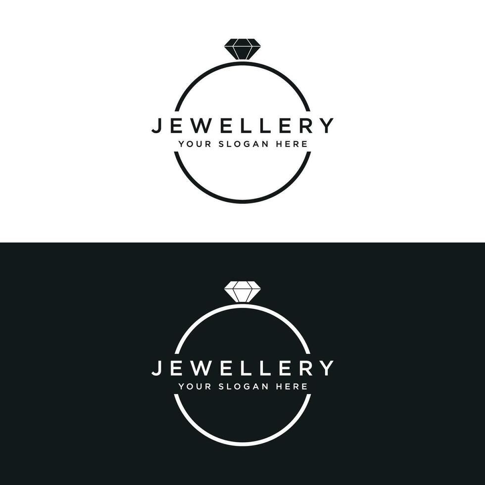 lusso Vintage ▾ gioielleria logo modello design con creativo idea con astratto squillare forma. logo per gioielleria negozio, affari, azienda, moda. vettore