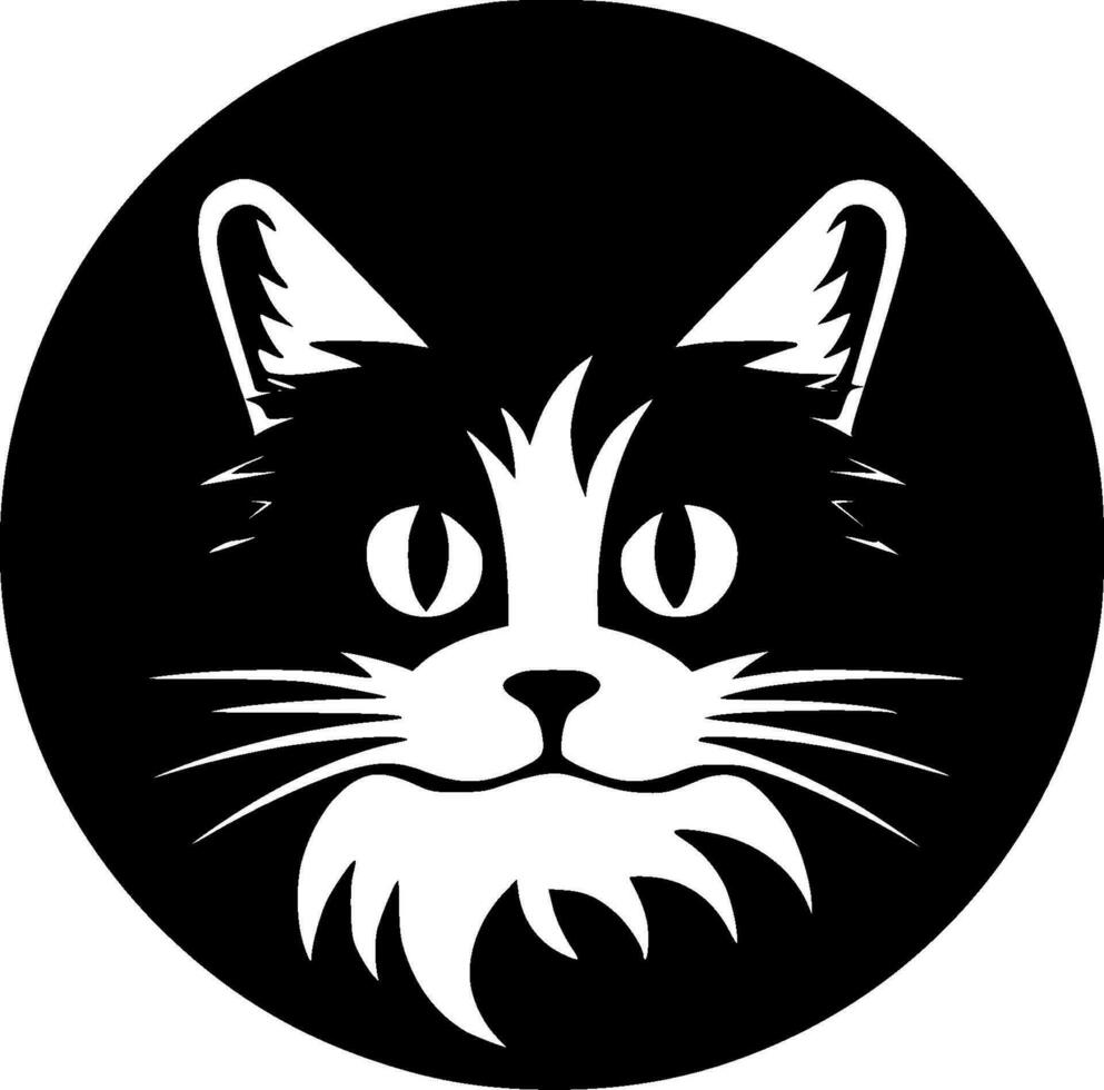 gatto - nero e bianca isolato icona - vettore illustrazione