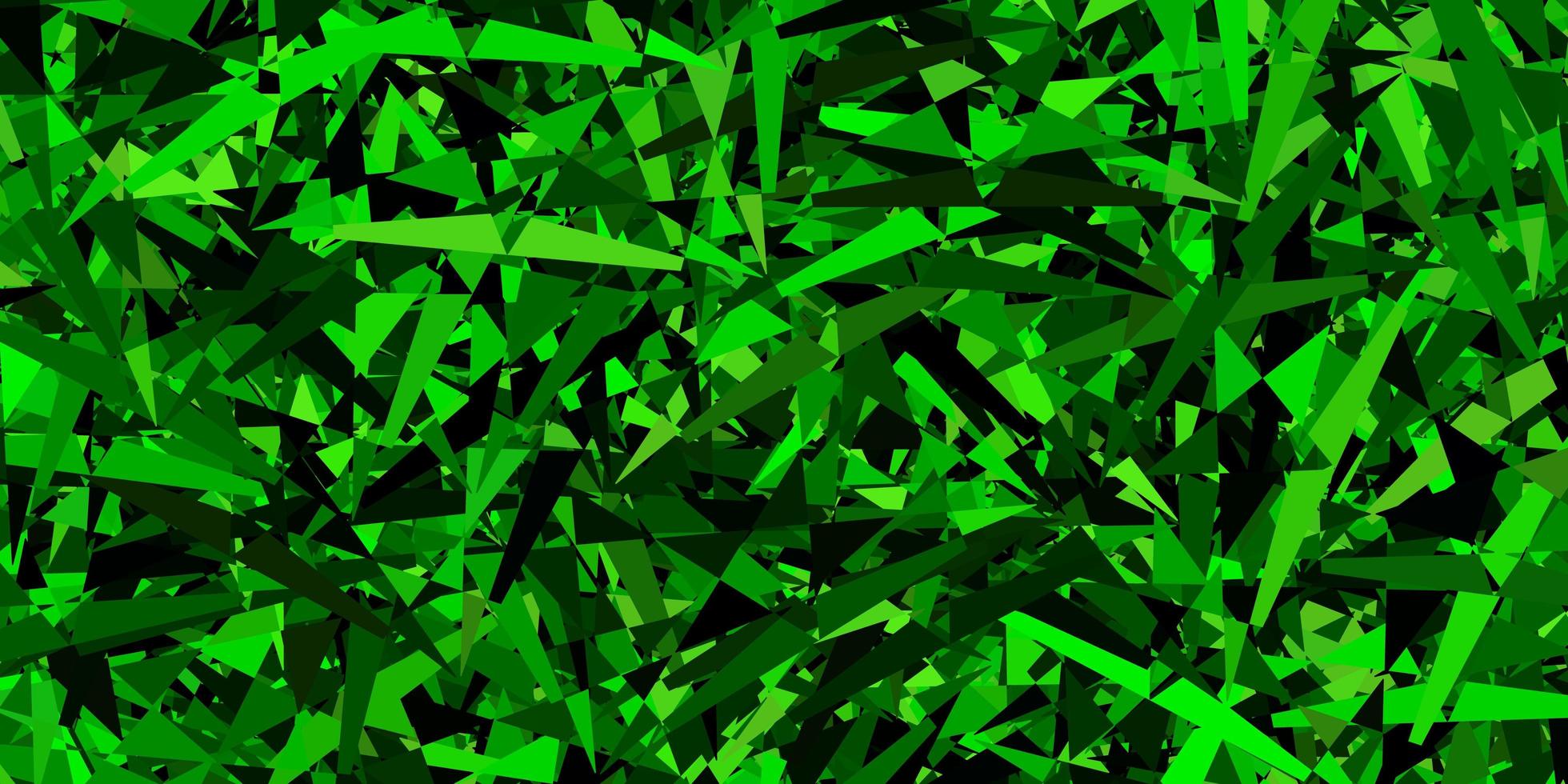 sfondo vettoriale verde scuro con linee di triangoli