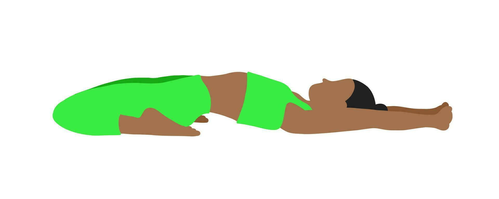 yoga posa signora nel cartone animato stile vettore