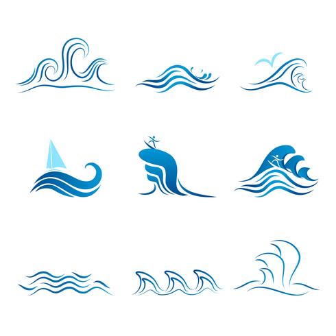 Set di simbolo di onda vettore