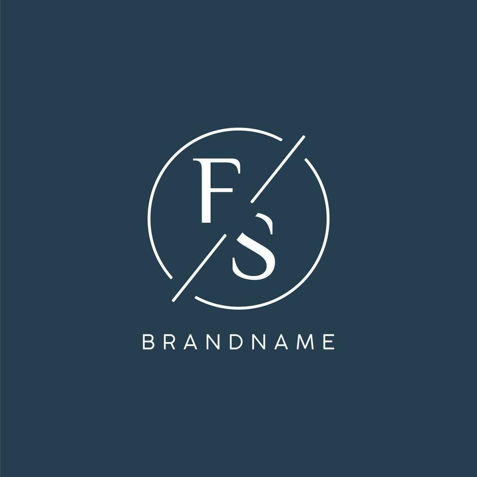 iniziale lettera fs logo monogramma con cerchio linea stile vettore