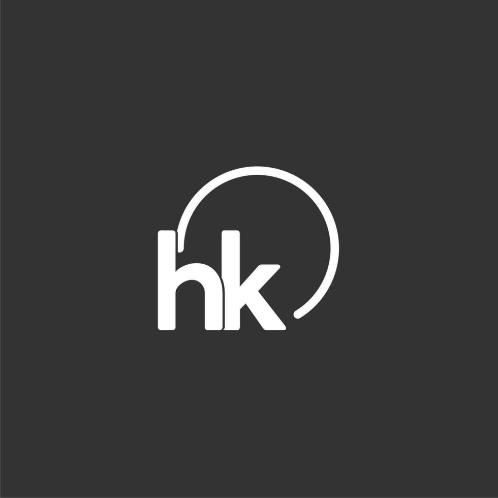 HK iniziale logo con arrotondato cerchio vettore