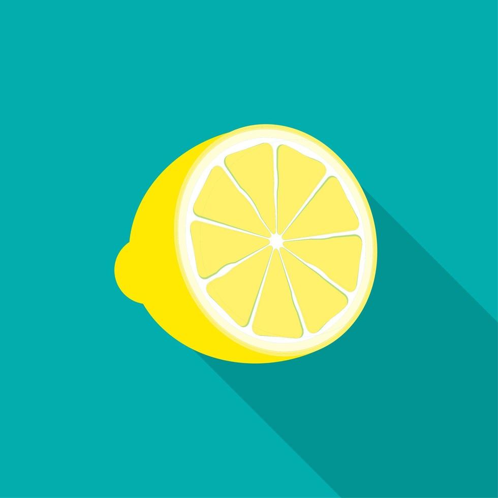 icona di limone con ombra lunga. illustrazione vettoriale
