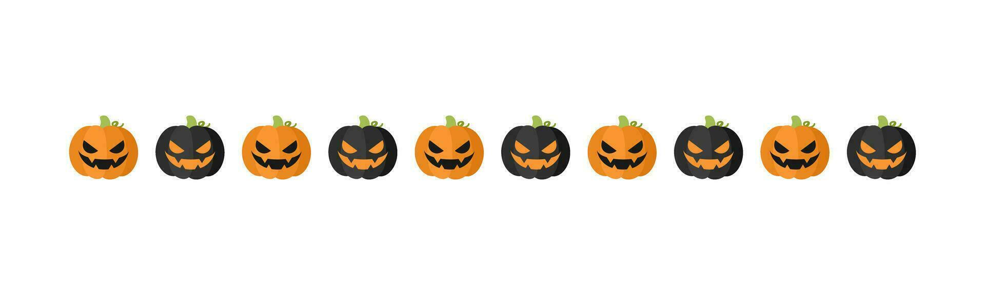 separatore confine illustrazione linea di carino Jack o lanterne, il male zucca, trucco o trattare modello per Halloween giorno concetto di autunno stagione vettore