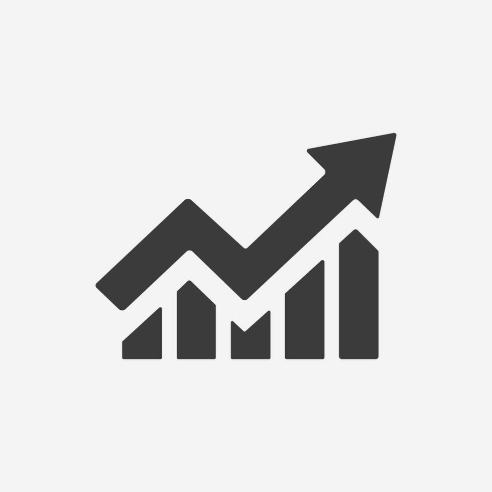 grafico, crescita, grafico, diagramma, attività commerciale icona vettore simbolo illustrazione