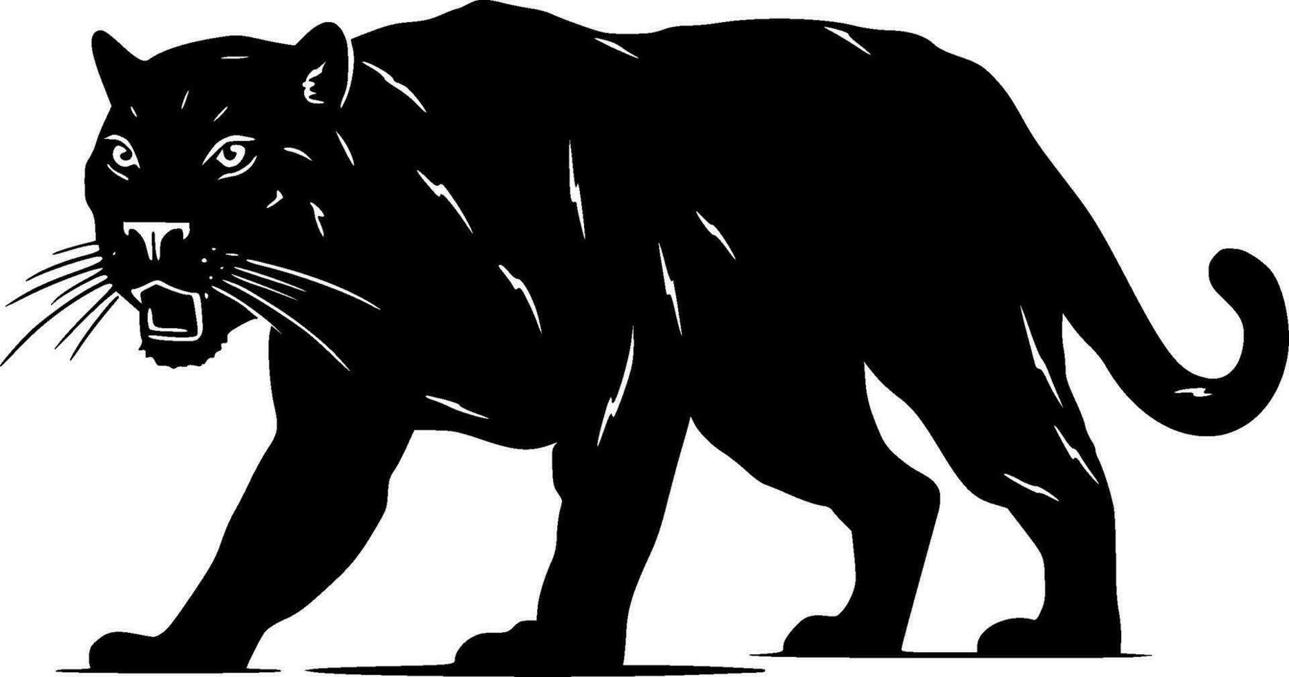 pantera - nero e bianca isolato icona - vettore illustrazione