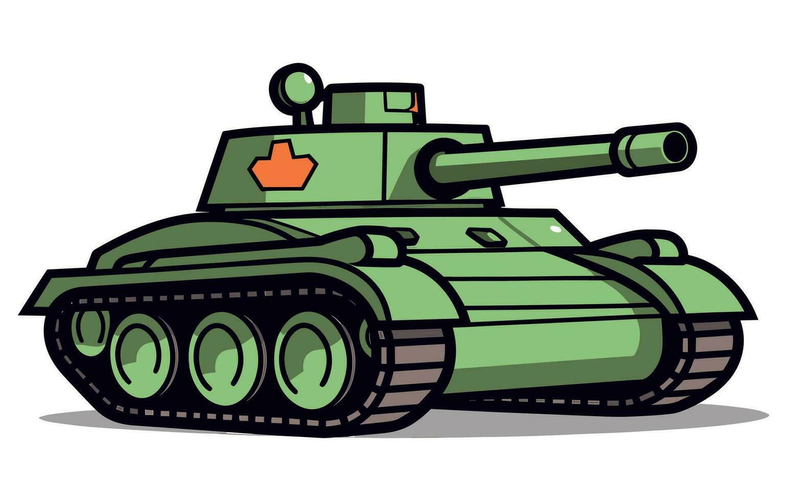 illustrazione di carino guerra cisterna, militare mezzi di trasporto collezione di vettore carri armati.
