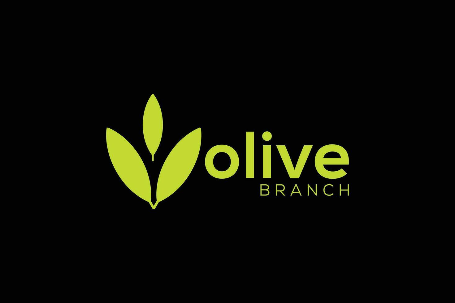 minimo e professionale oliva ramo logo design vettore modello