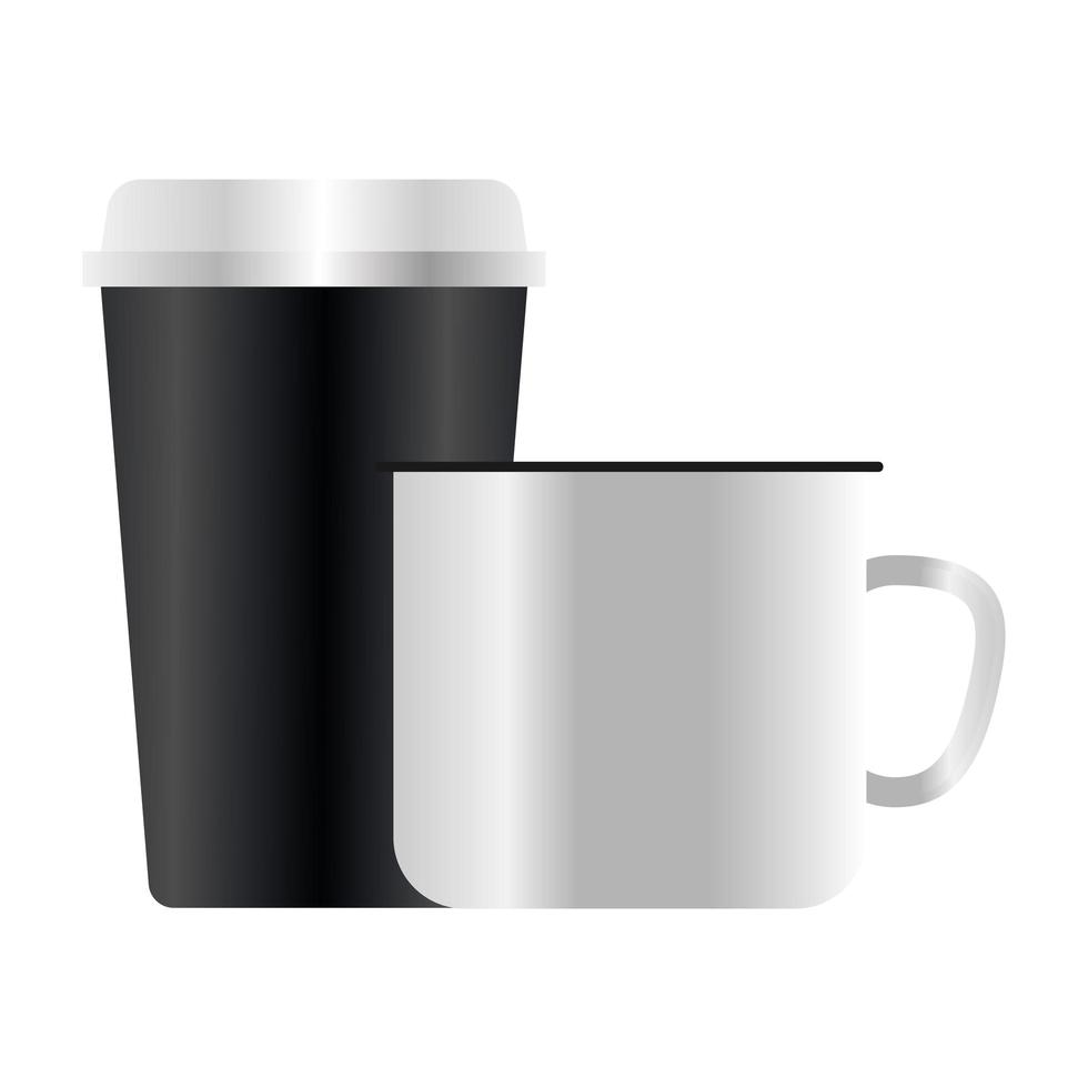 disegno vettoriale di tazze da caffè mockup isolato
