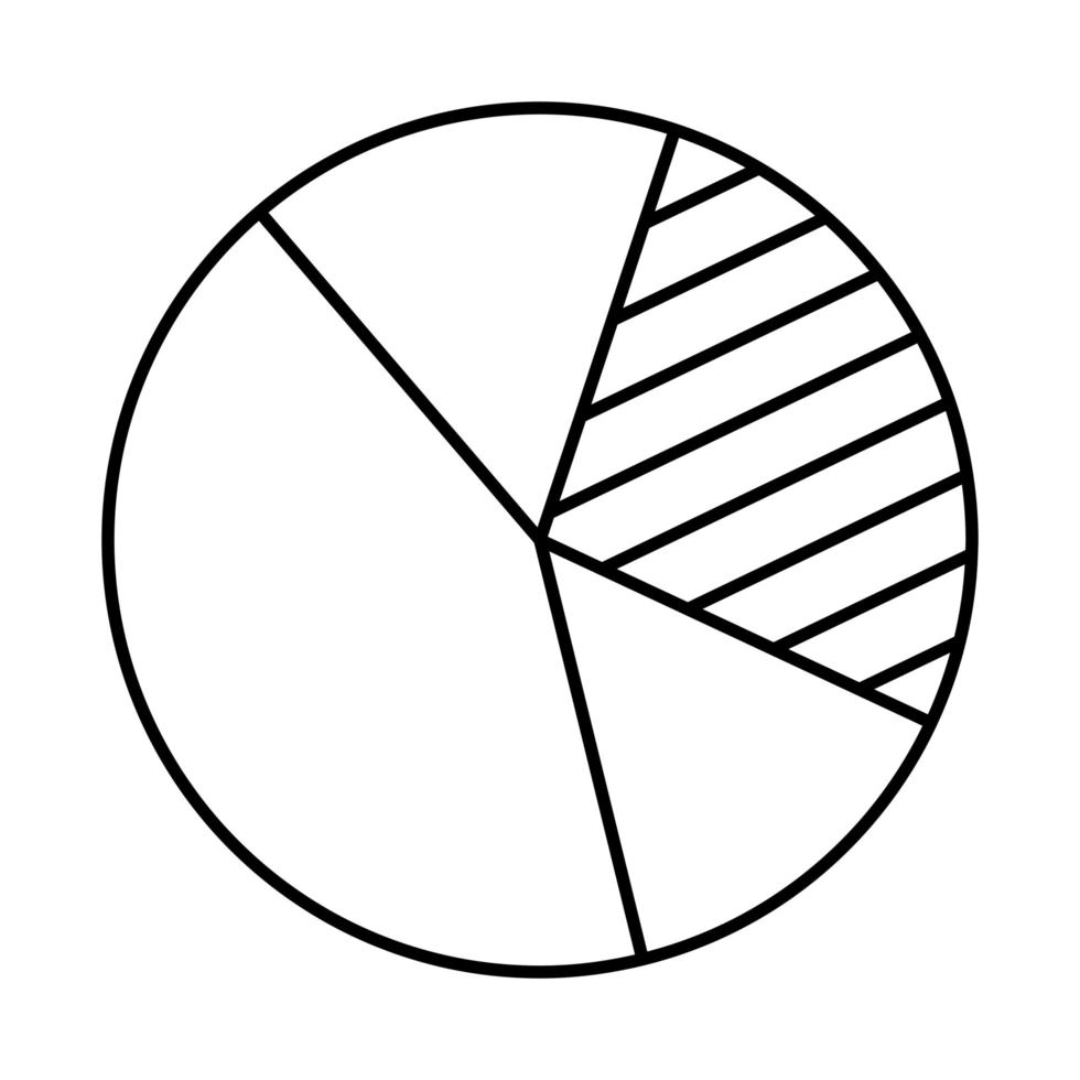 grafico a torta statistiche icona isolato vettore