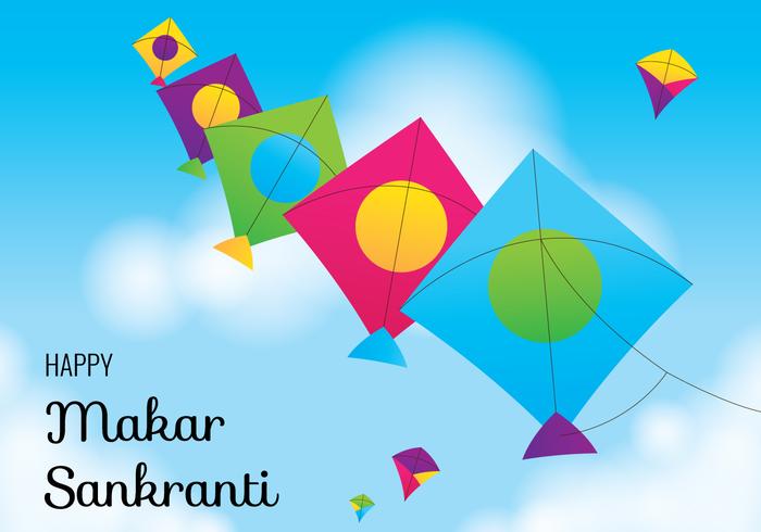 makar sankranti festival degli aquiloni vettore