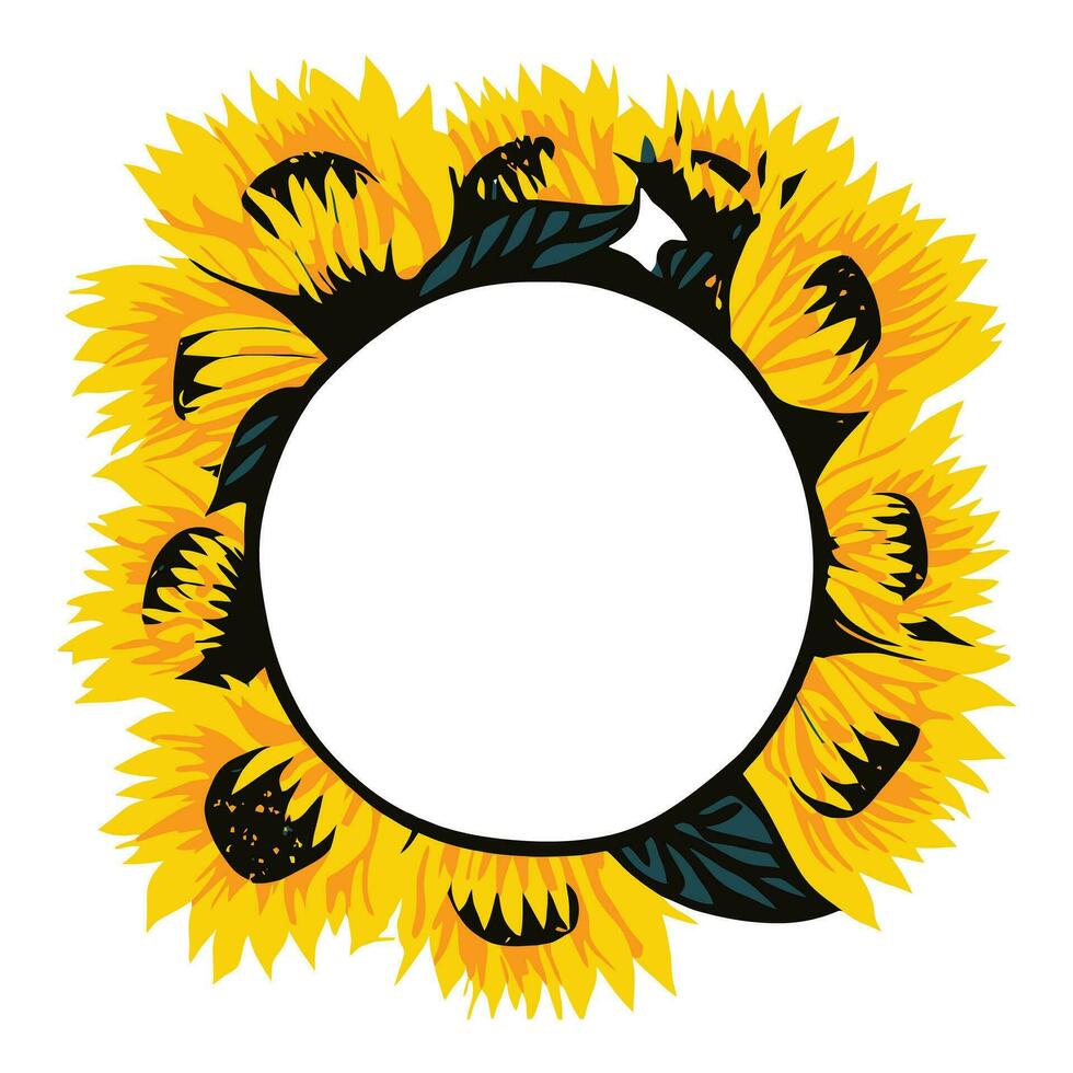 bellissimo girasole floreale invito carta. girasole floreale telaio design. giallo fiore carta design con girasole vettore