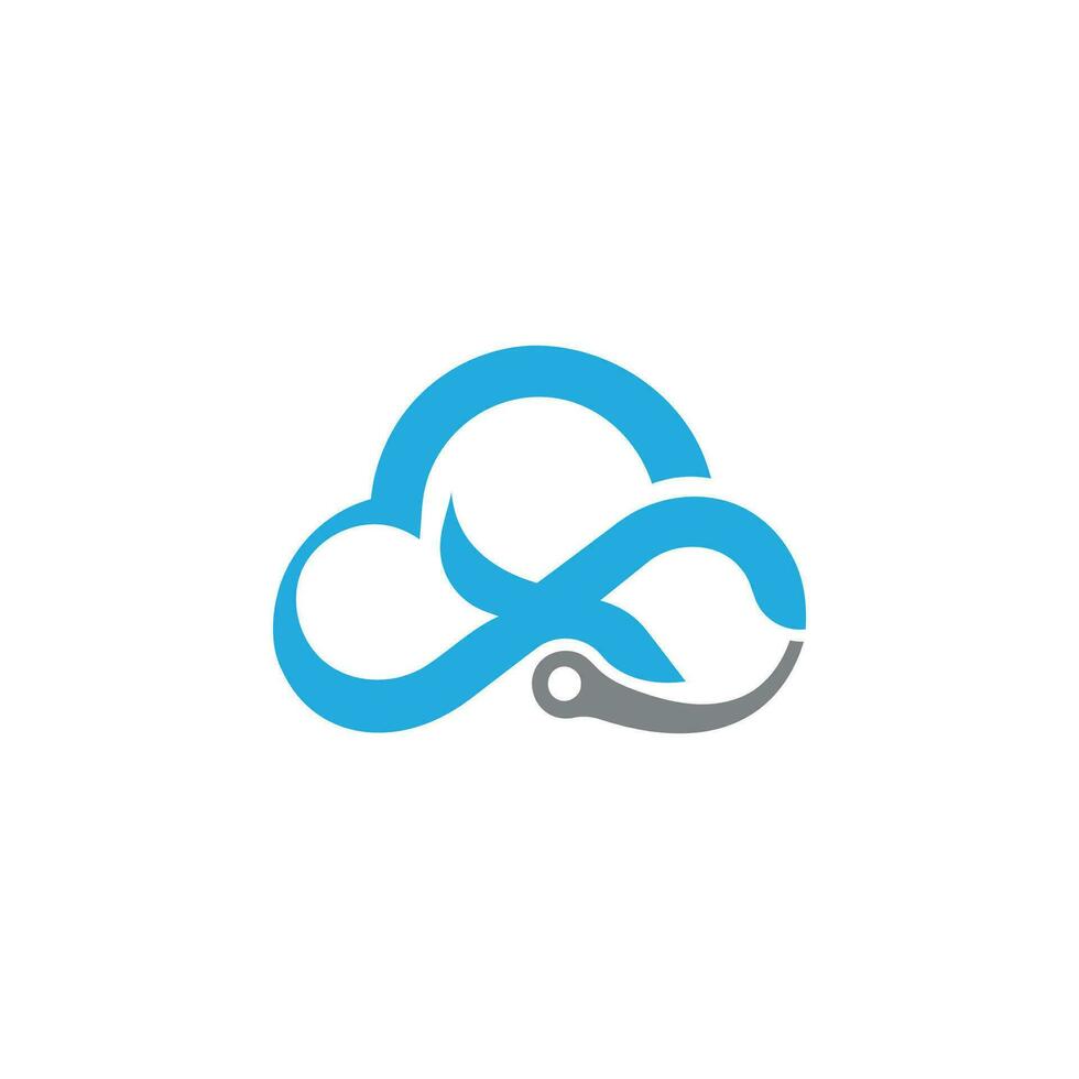 X nube Tech logo vettore