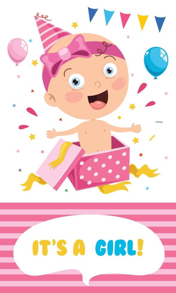 biglietto d'invito di auguri per l'evento baby shower vettore