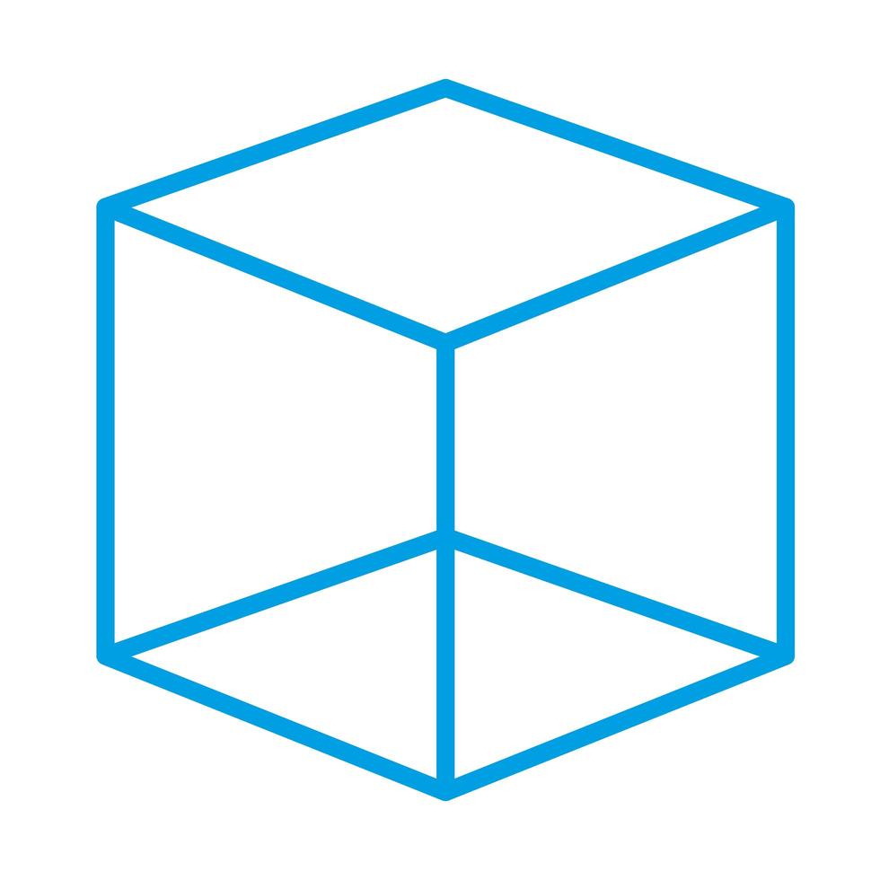 cubo figura geometrica icona isolata vettore
