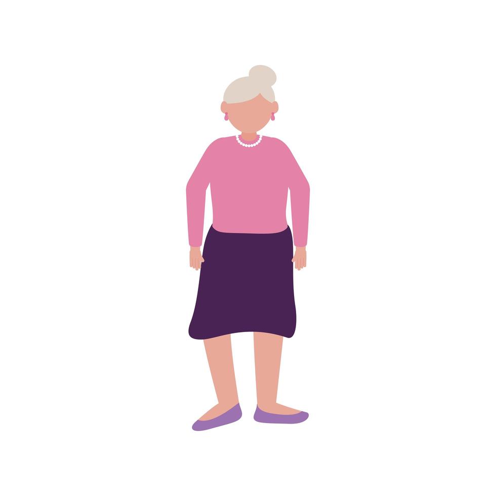 nonna avatar vecchia donna disegno vettoriale