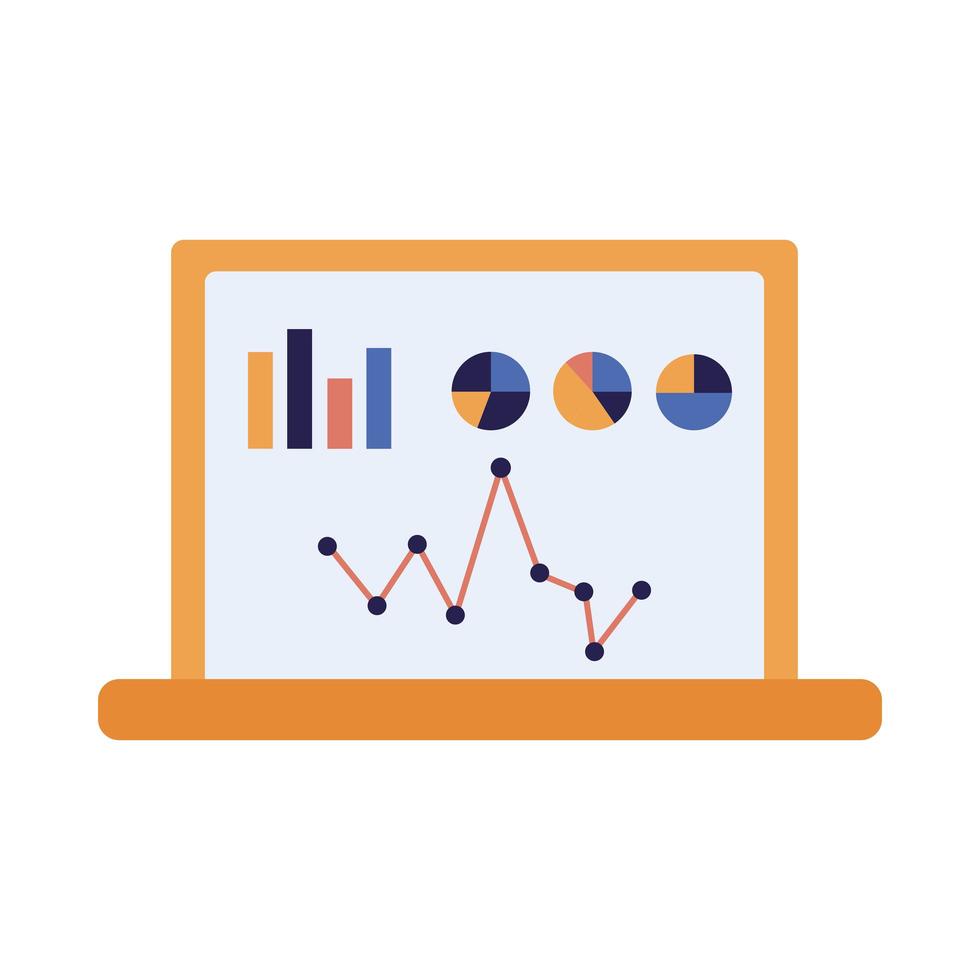 infografica isolata sul disegno vettoriale del laptop