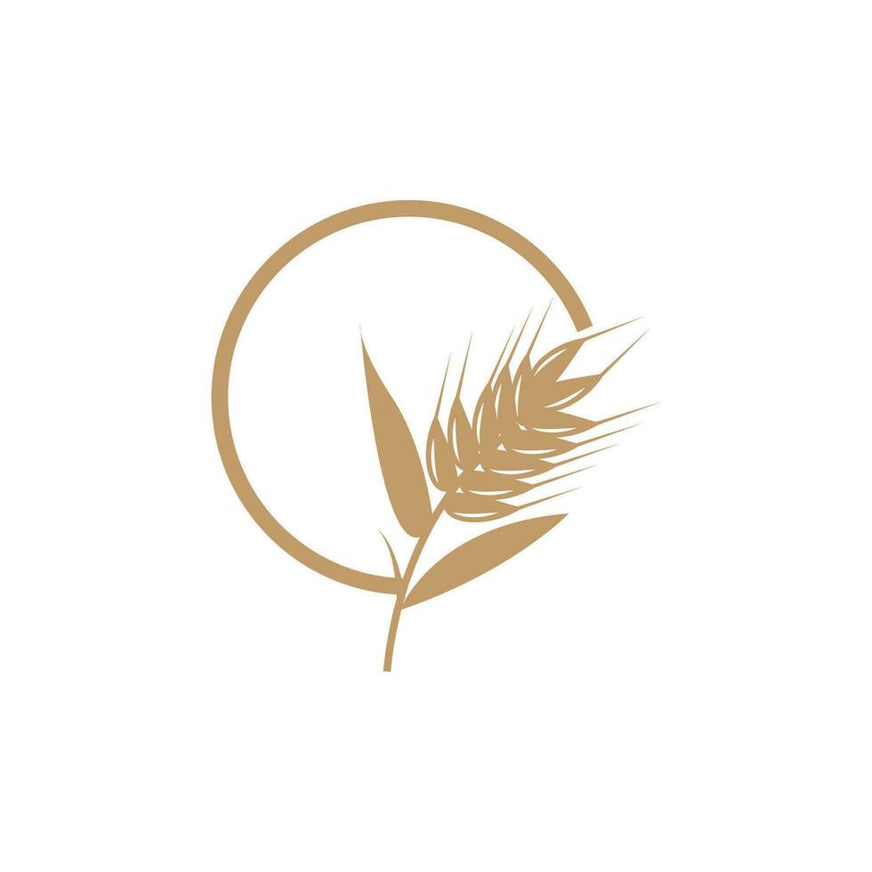 Grano logo, semplice contadino giardino disegno, vettore modello silhouette illustrazione